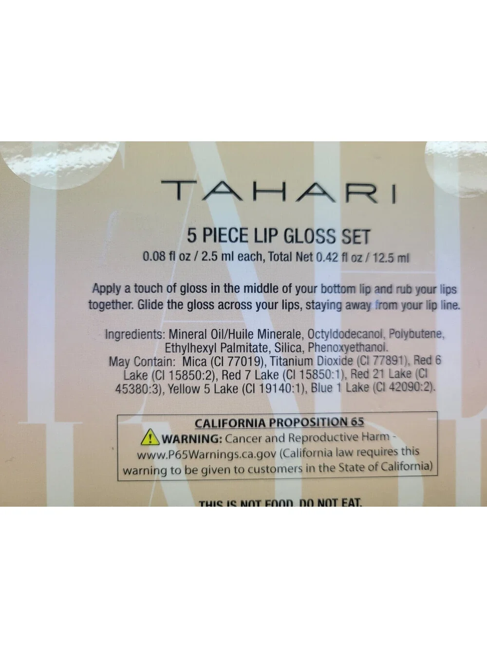 Lot of 3 Tahari 5 Piece Lip Gloss Set 0.08 oz / 2.5 mL each  ** NIB **